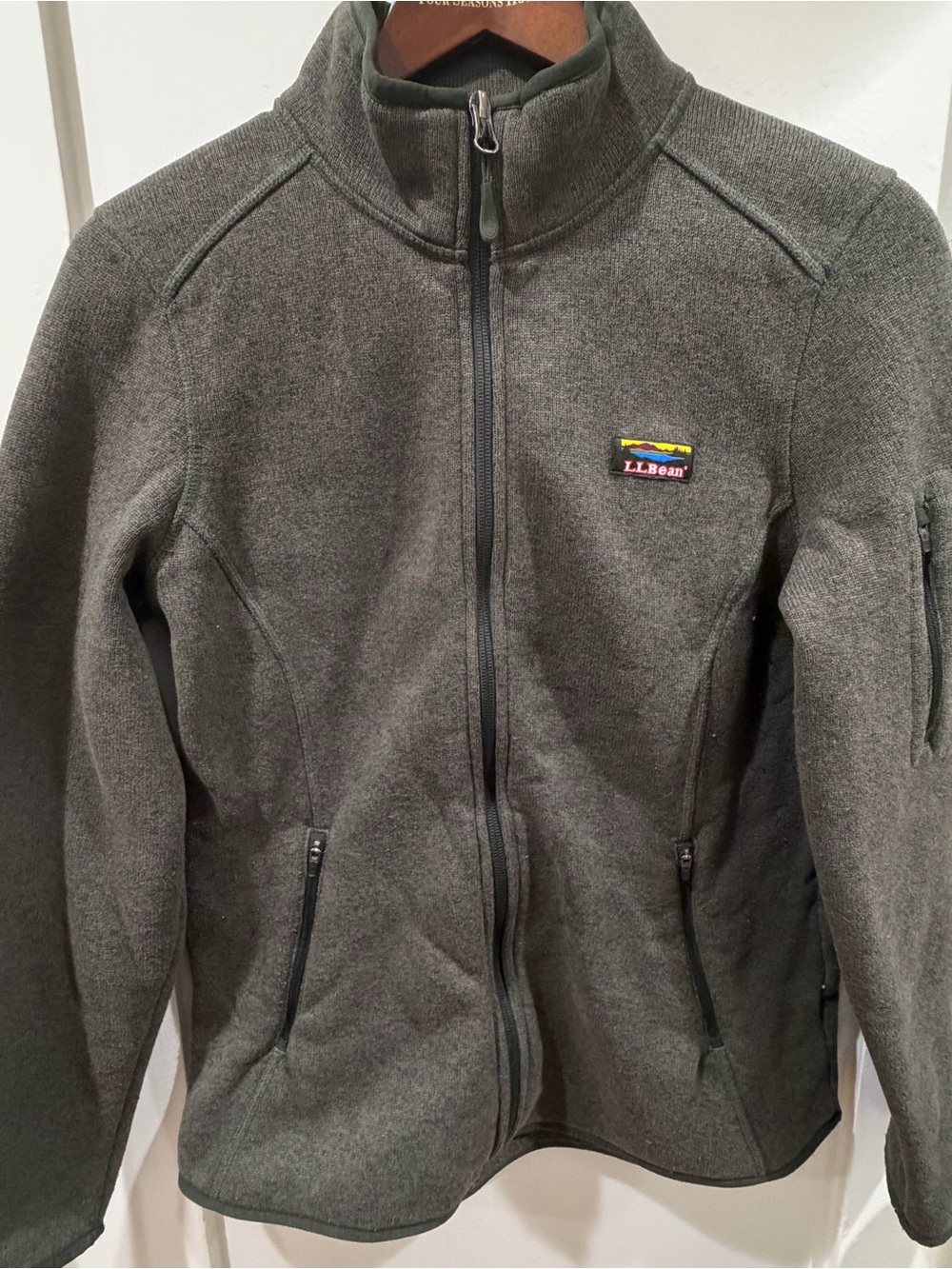 L.L. Bean Women's Olive Green Full-Zip Fleece Jacket